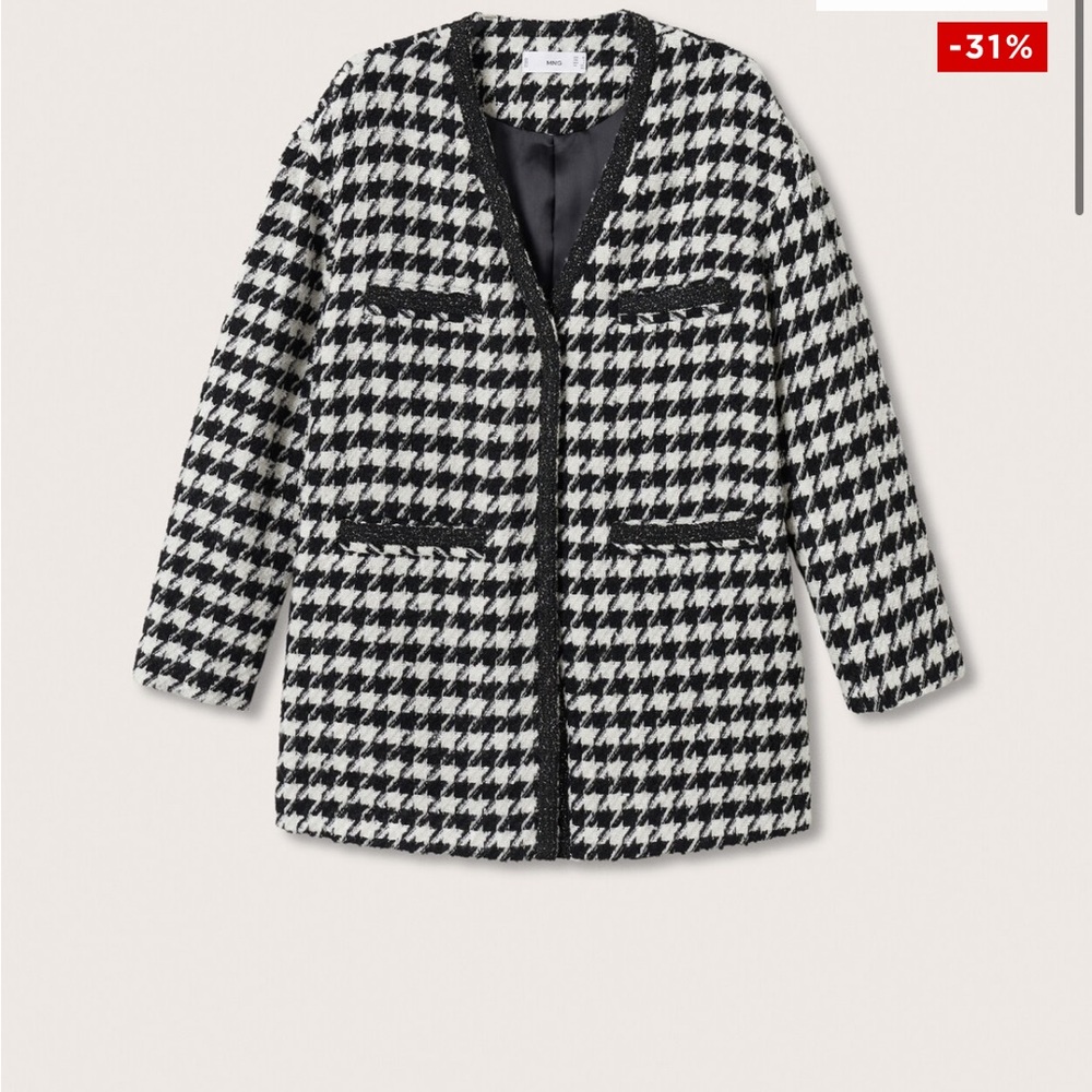 Mango Houndstooth Jacket Blazer - image 7